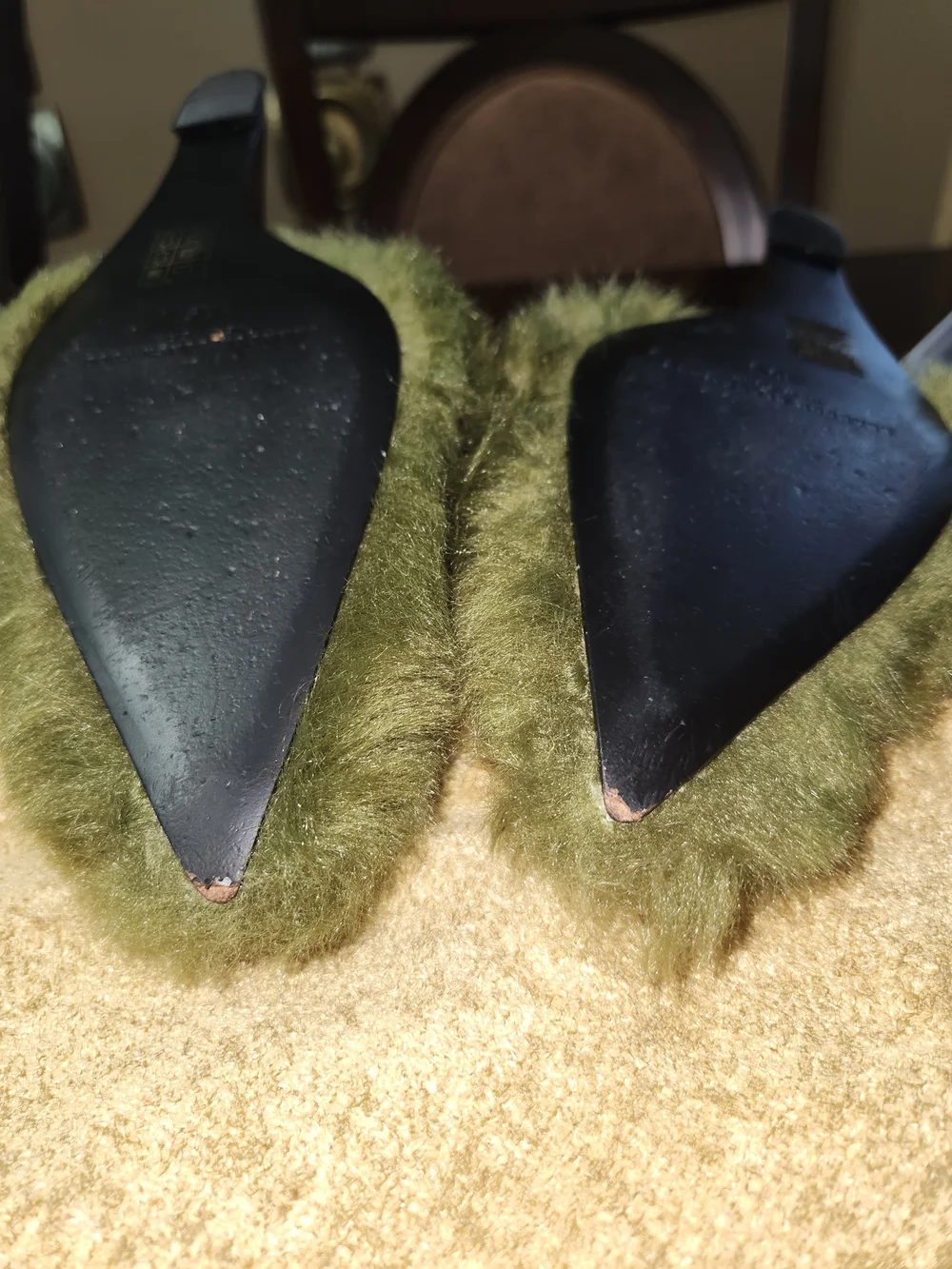 Brandon Blackwood Paloma Heel in Green Shearling